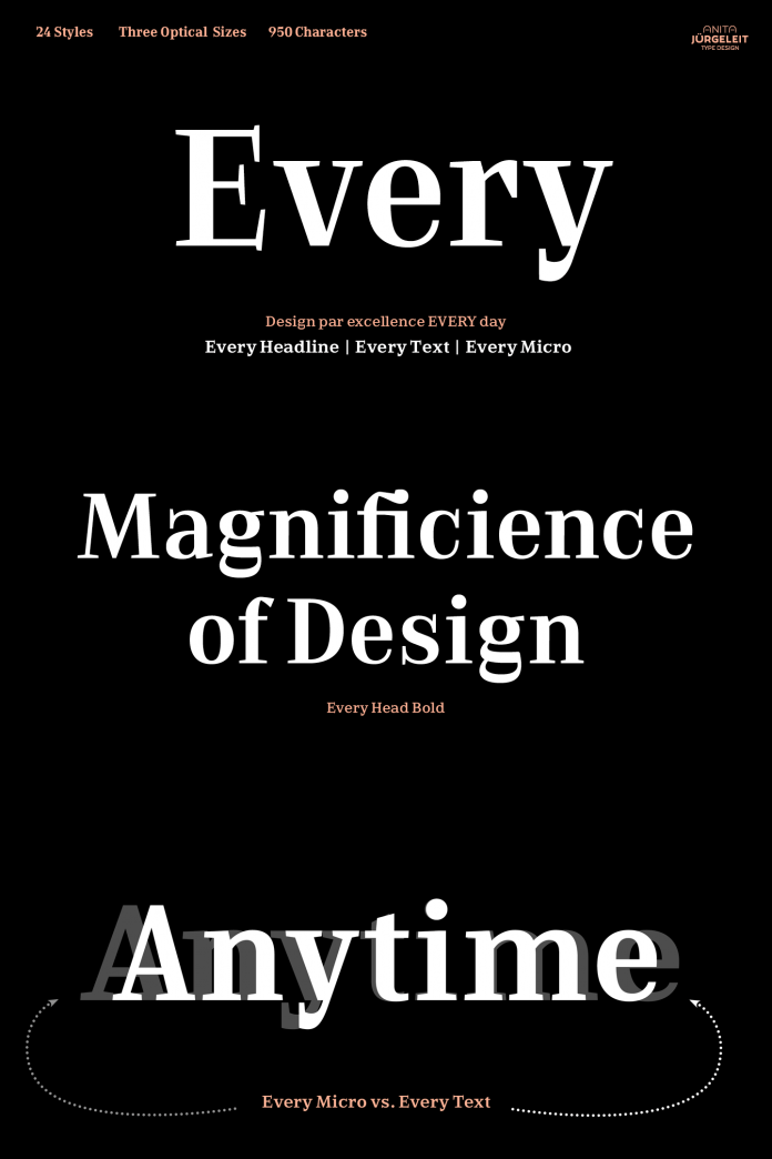 Every font family by Anita Jürgeleit.