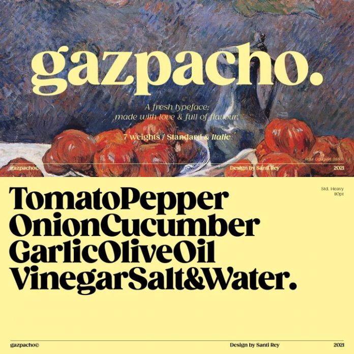 Gazpacho font family by Santi Rey.