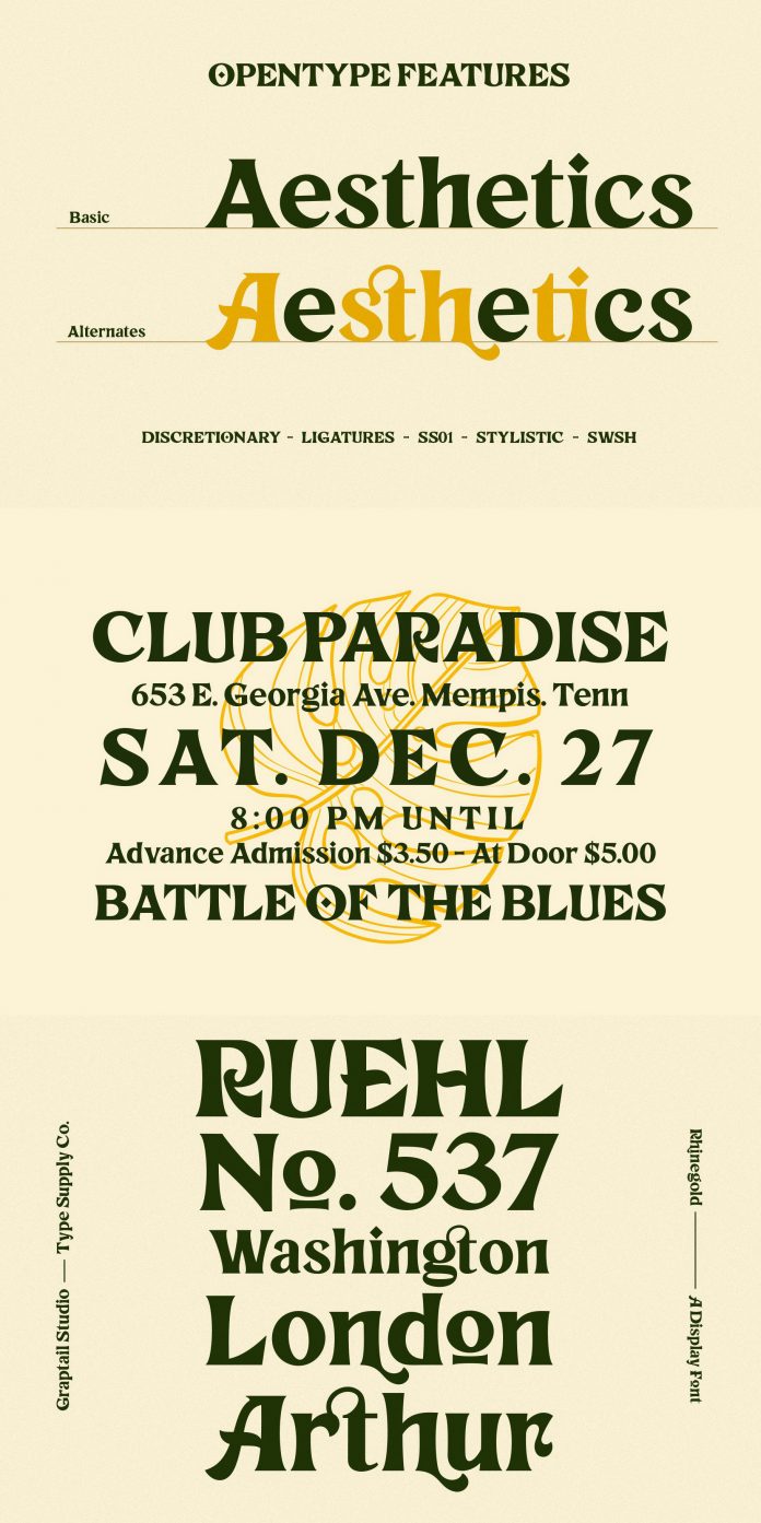 Rhinegold Display Font from Graptail