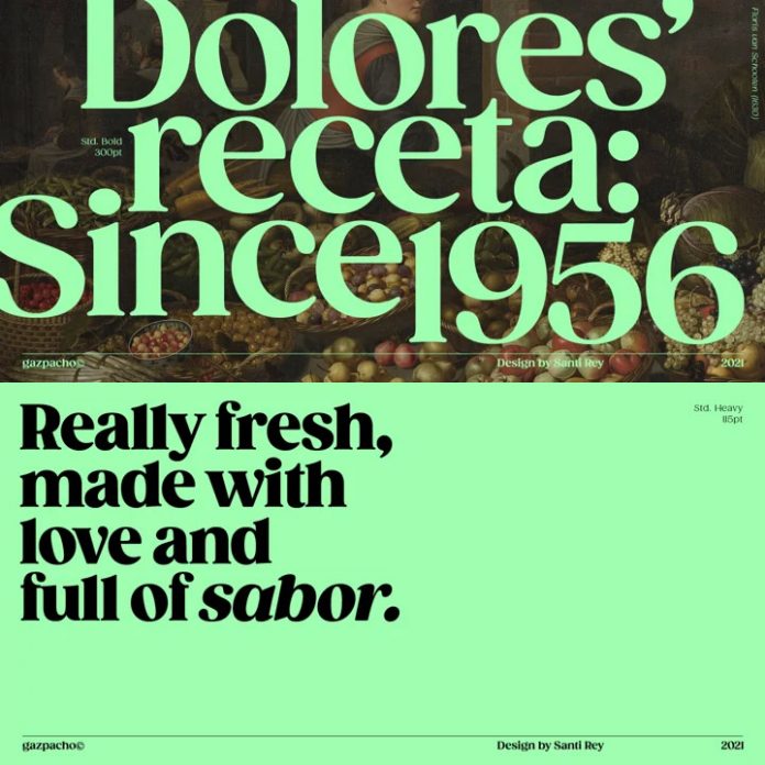 Gazpacho font family by Santi Rey.