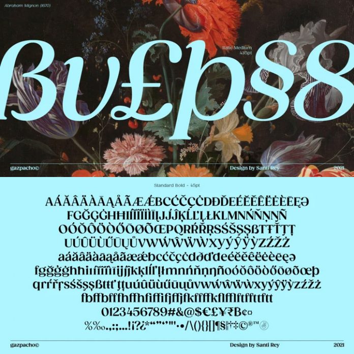 Gazpacho font family by Santi Rey.