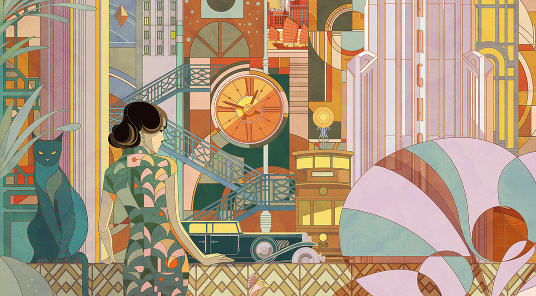 Shanghai Art déco Illustration by Shan Jiang. Shanghai Art déco Illustration by Shan Jiang.