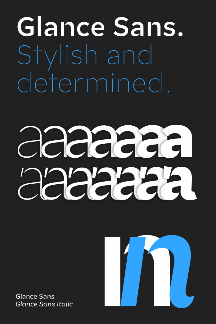 Glance Sans font family by Identity Letters.