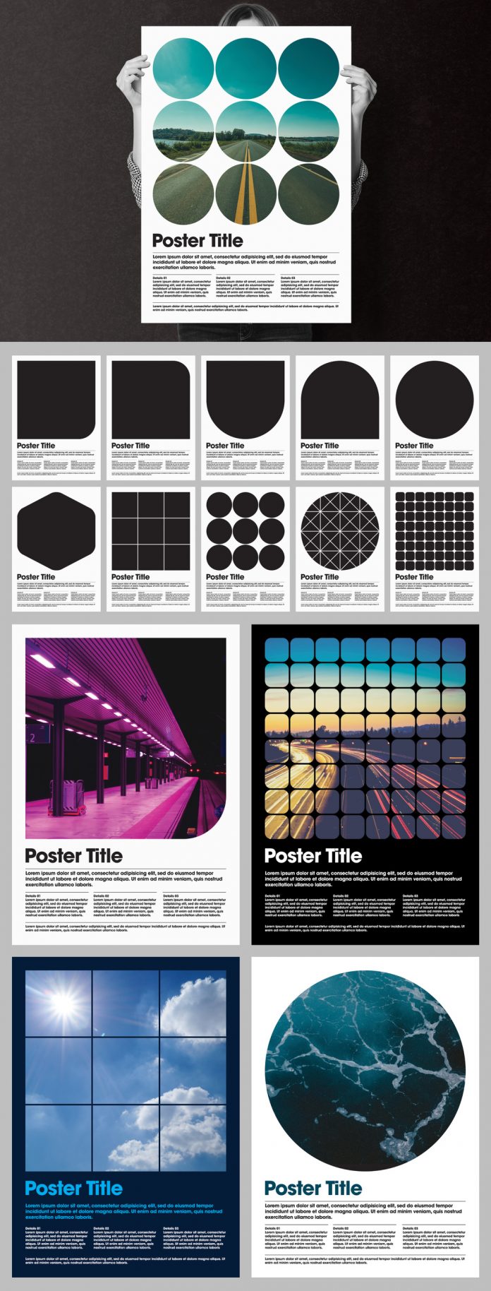 Photoshop Poster Templates with Photo Mask Elements