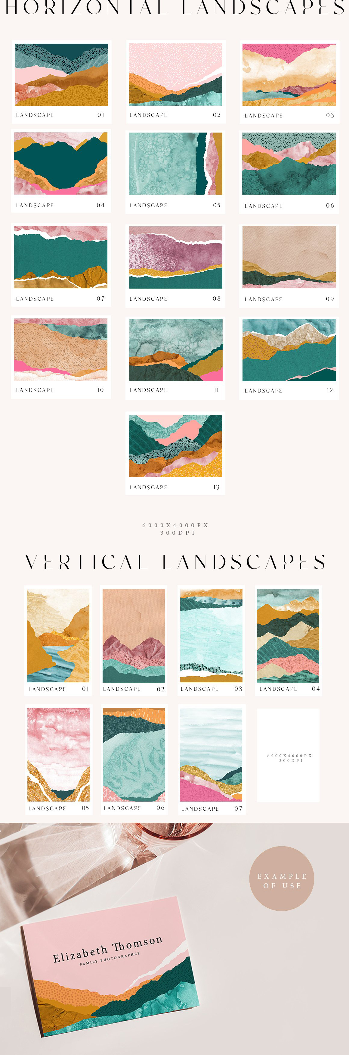 70 Abstract Landscape Watercolor Papers