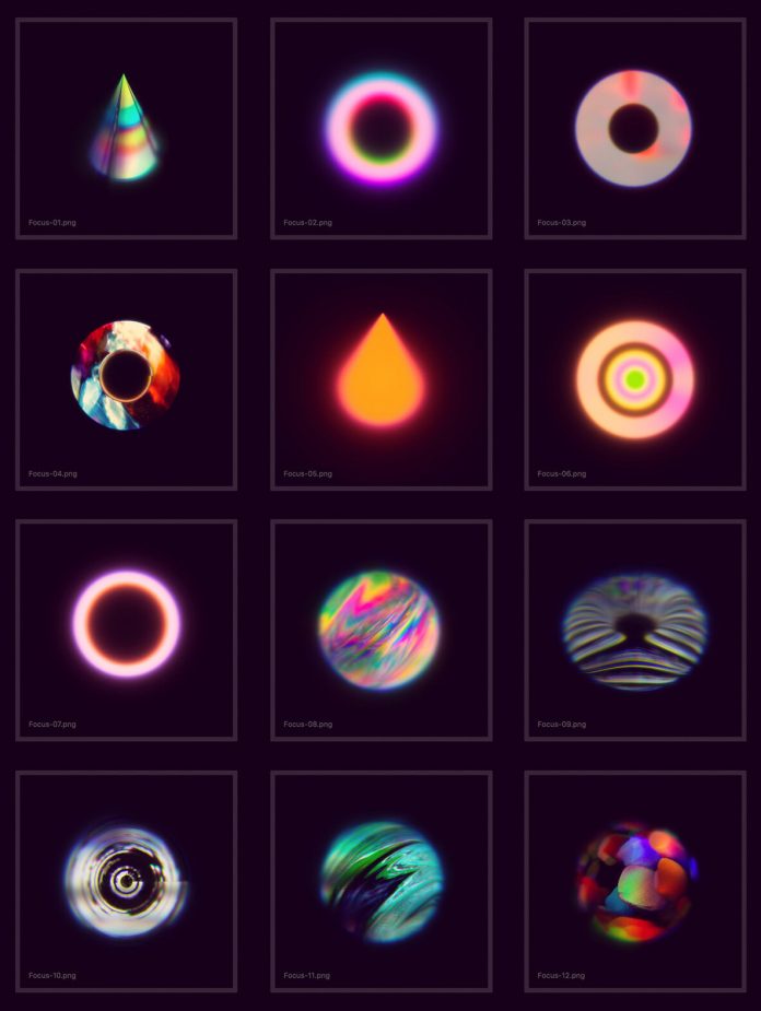 Focus: 12 experimental bokeh effects available as high-resolution PNG files.