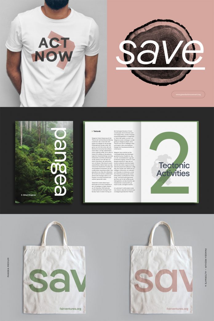 Pangea font family from Fontwerk.