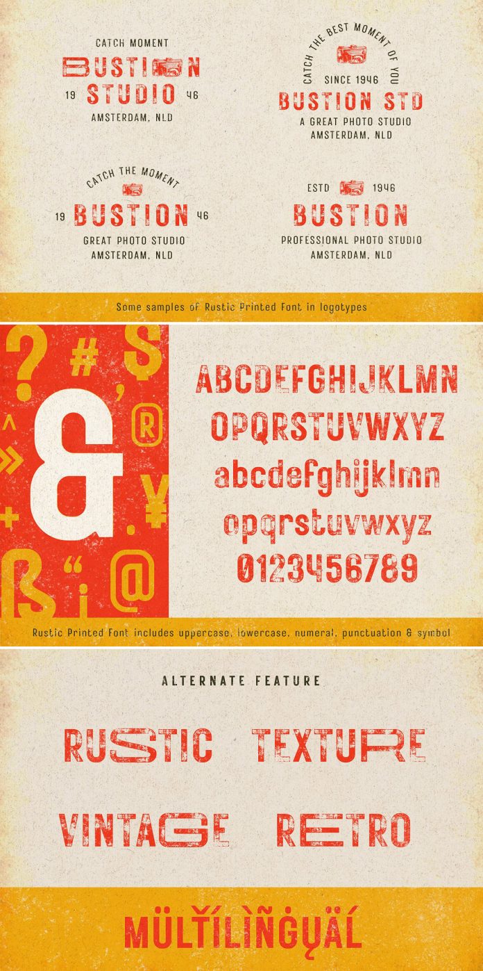 Rustic Printed Vintage Font by Edignwn Type