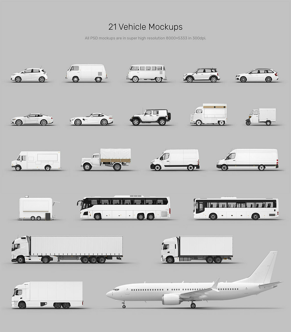 Vehicle Mockups for Adobe Photoshop