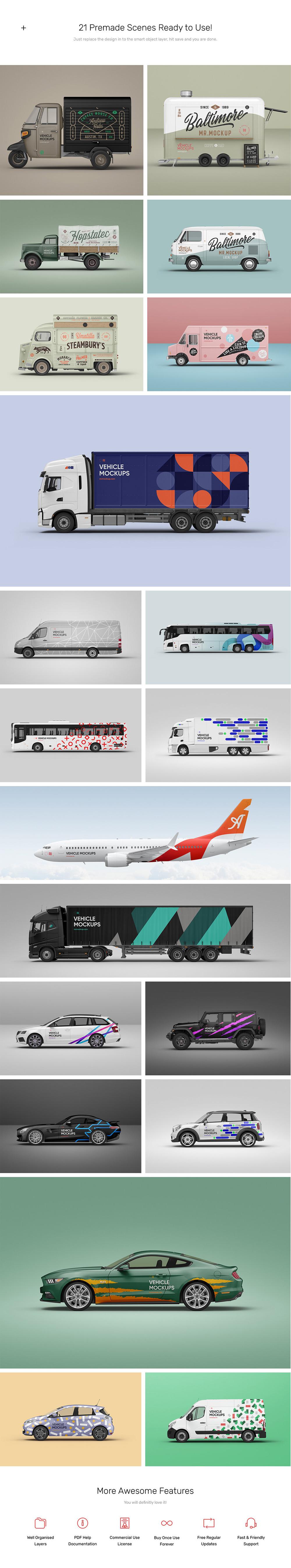 Vehicle Mockups for Adobe Photoshop