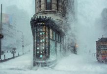 Flatiron Building shot by Michele Palazzo during 2016 blizzard available as NFT.
