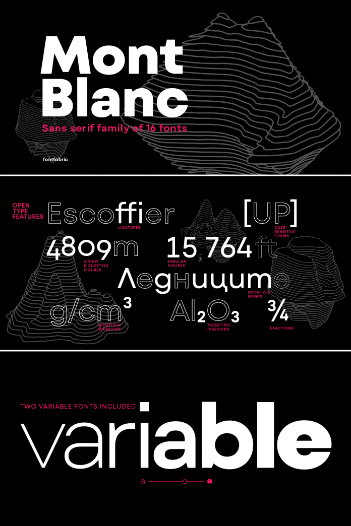 Mont Blanc font family by Fontfabric