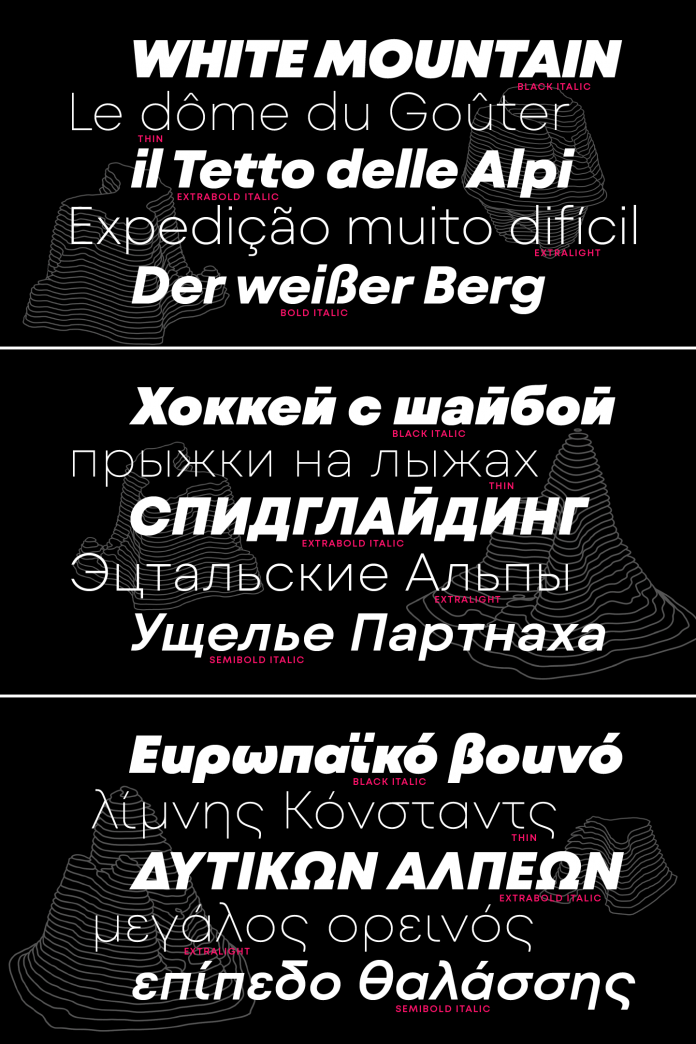 Mont Blanc font family by Fontfabric