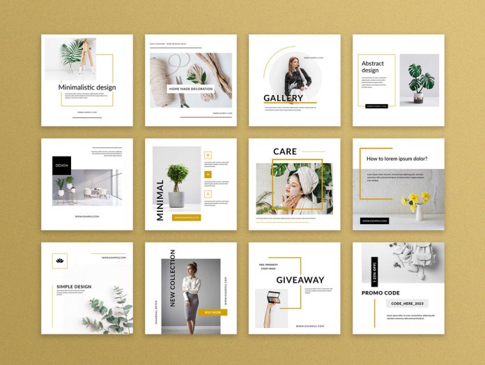 Minimalistic Social Media Templates with Black Accent.