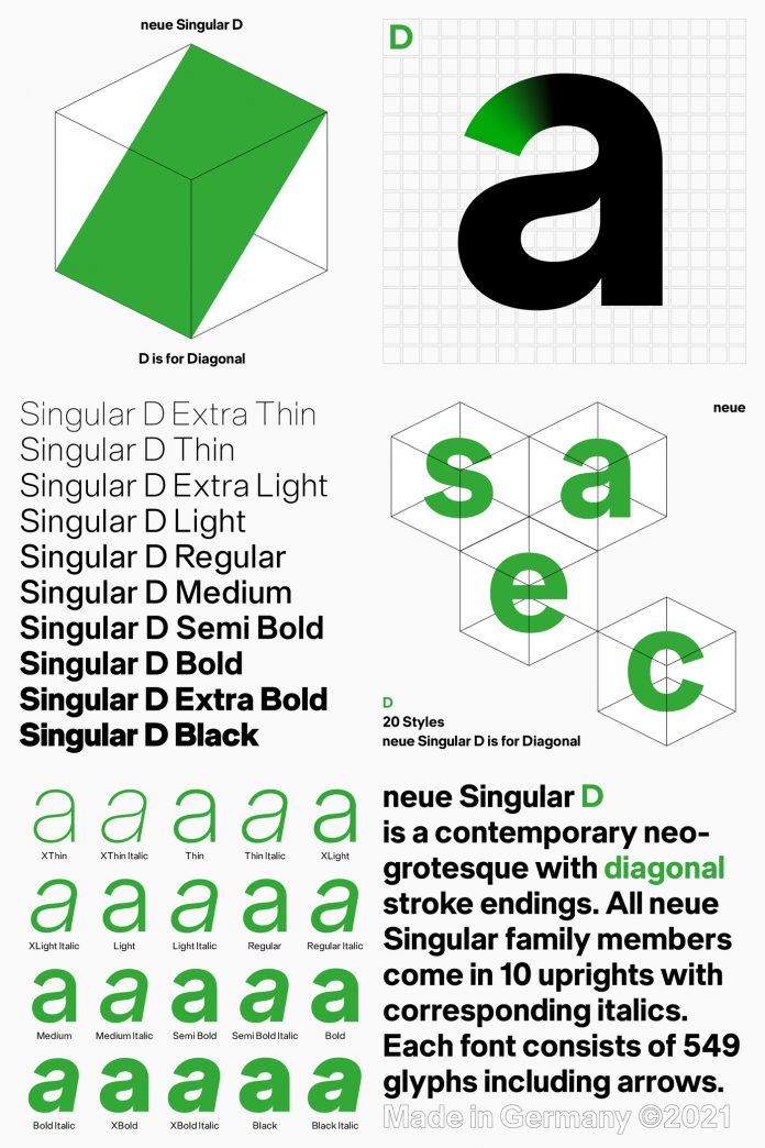 Neue Singular F font set