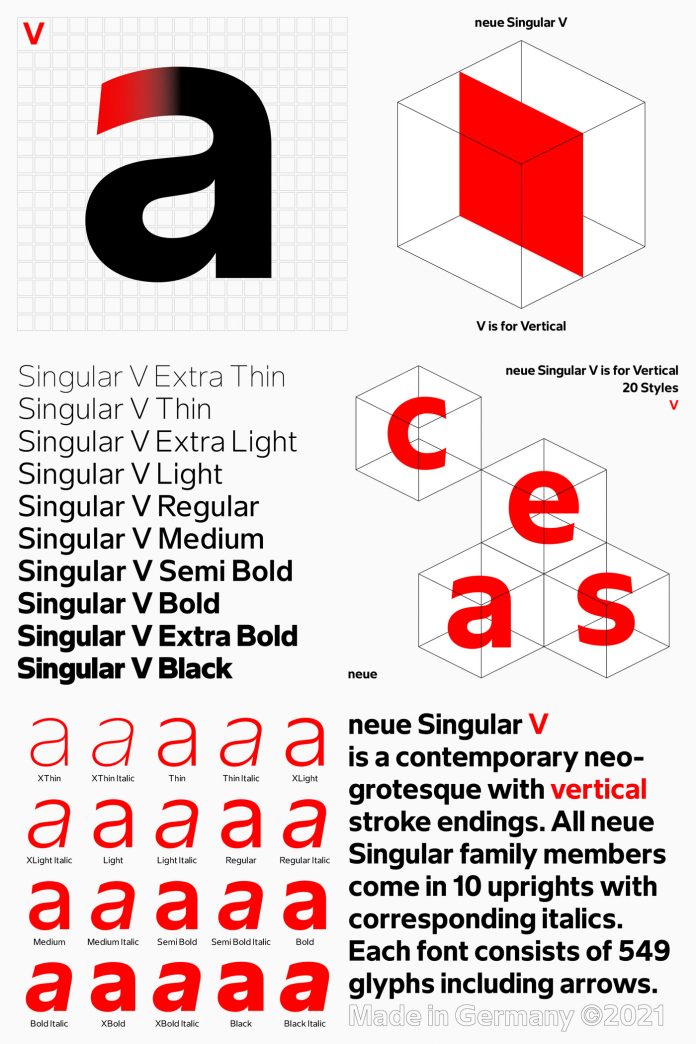 Neue Singular V font set