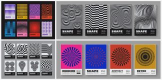 Swiss graphic design-inspired abstract geometric graphics for posters.