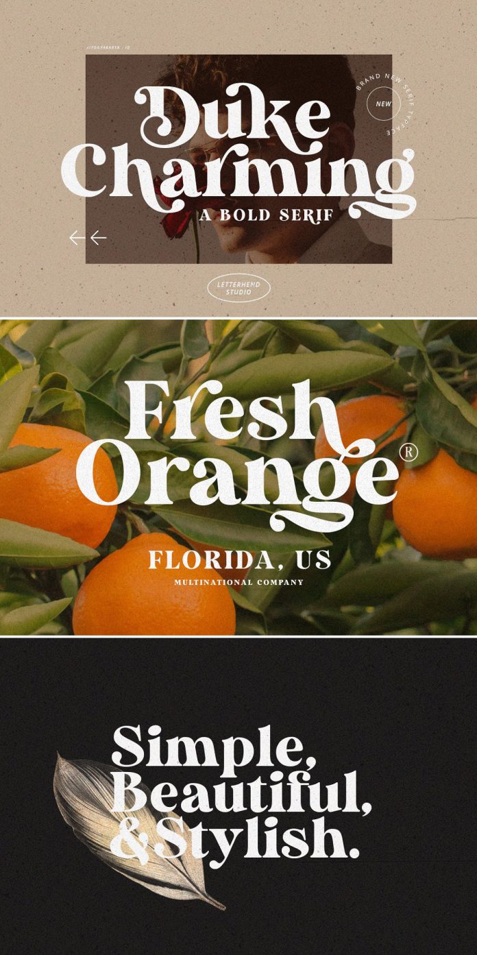Duke Charming typeface by Letterhend Studio.