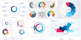 Circular vector charts for web elements and infographics