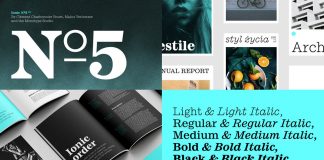 Ionic No 5 font family by Monotype.