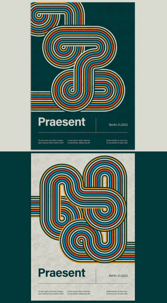 Geometric Lines Poster Template by @blackcatstudio