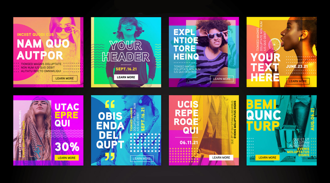 Instagram Post and Story Templates for Adobe Photoshop.