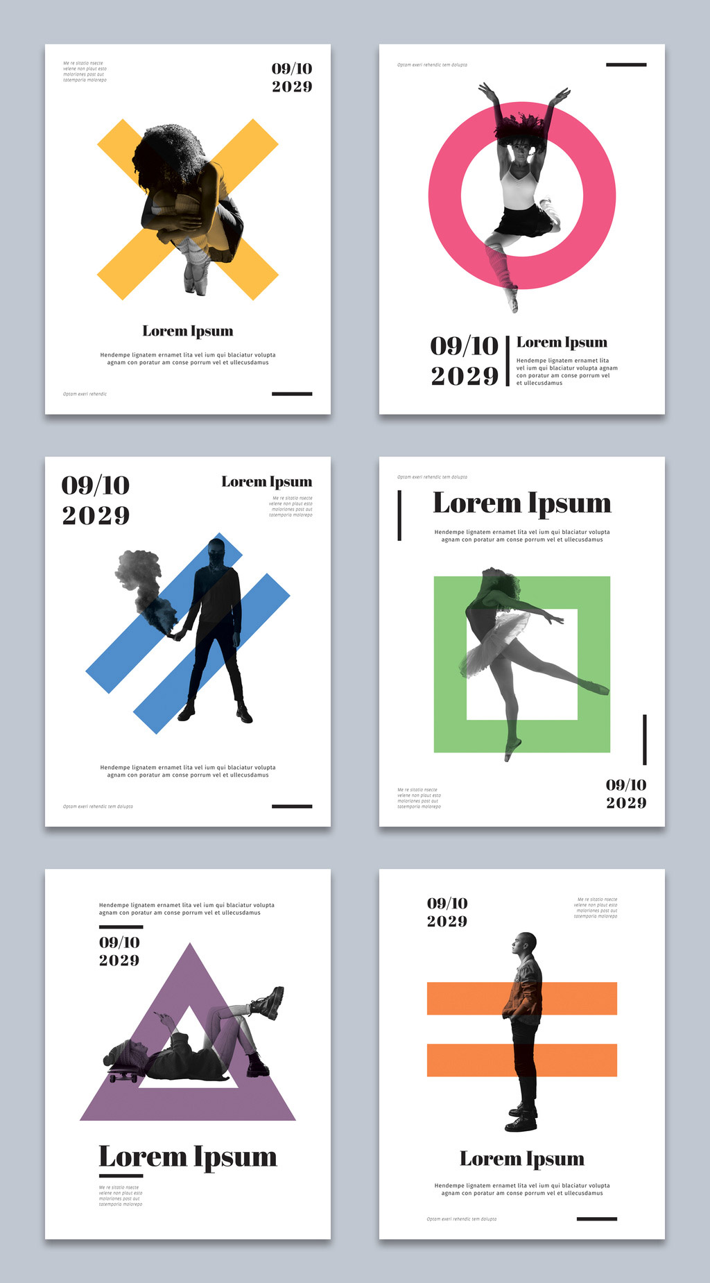 Set of Geometric Flyer Layouts for Adobe InDesign