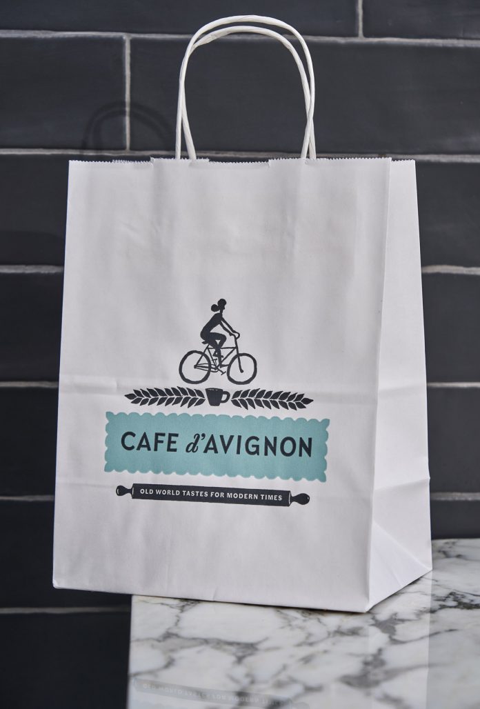 Branding by Mucca and illustrator Jeffrey Fisher for Cafe d’Avignon.