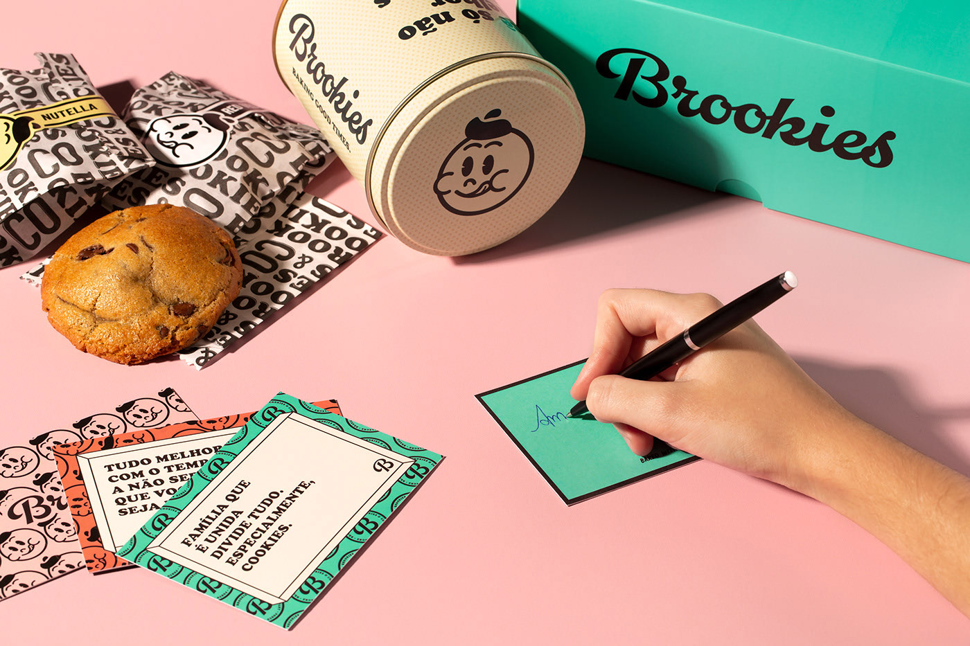 Brand and packaging design by Blank Design Studio for Brookies Cookies & Co.