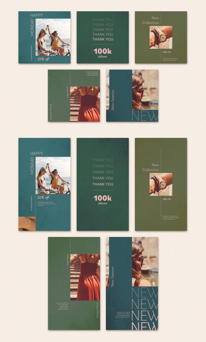 Social Media Post and Story Templates for Adobe Photoshop.