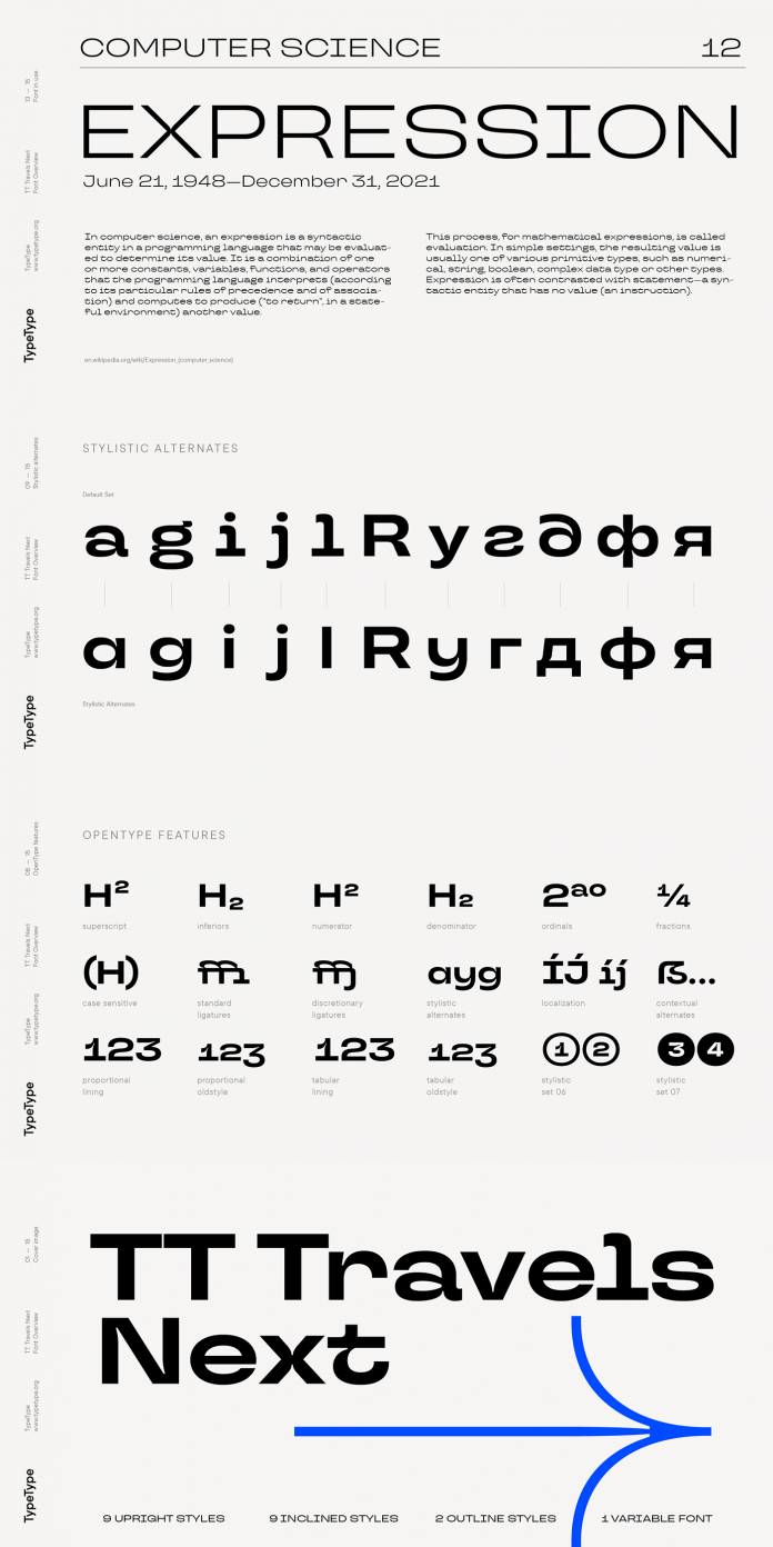 TT Travels Next font family by TypeType