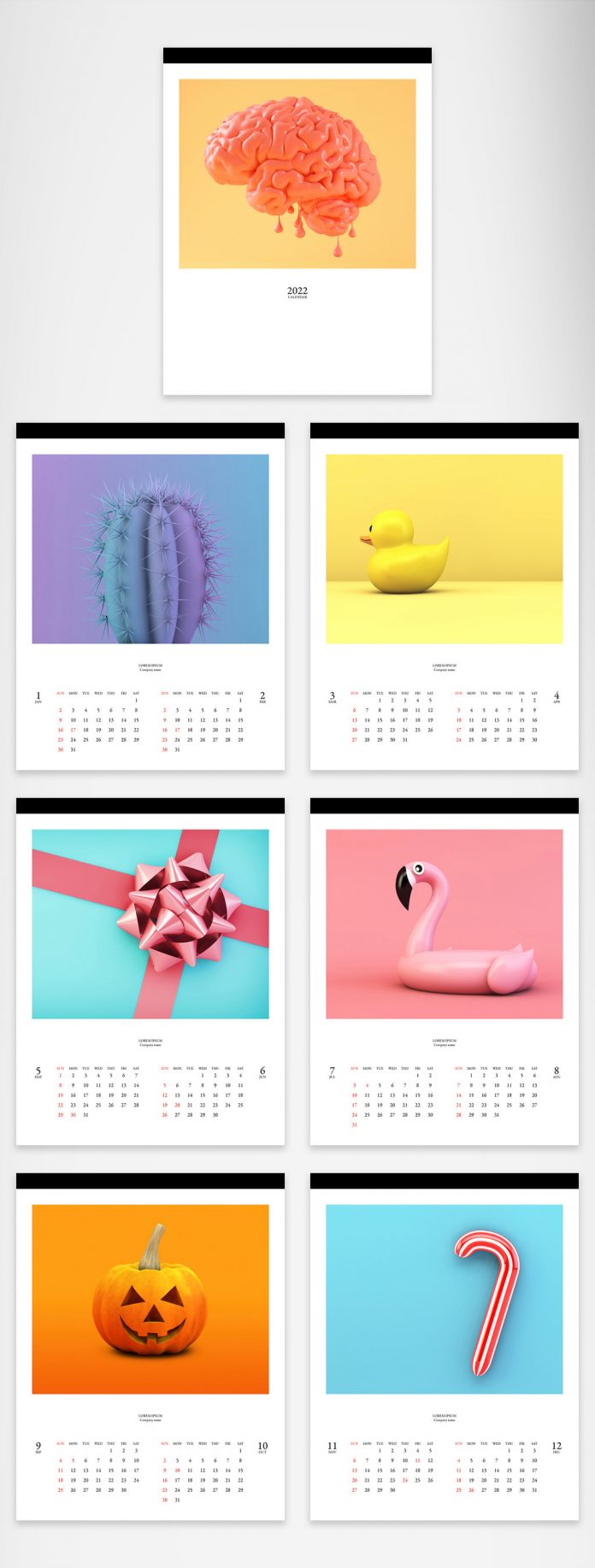 Beautiful and Simple 2022 Calendar Template for Adobe InDesign