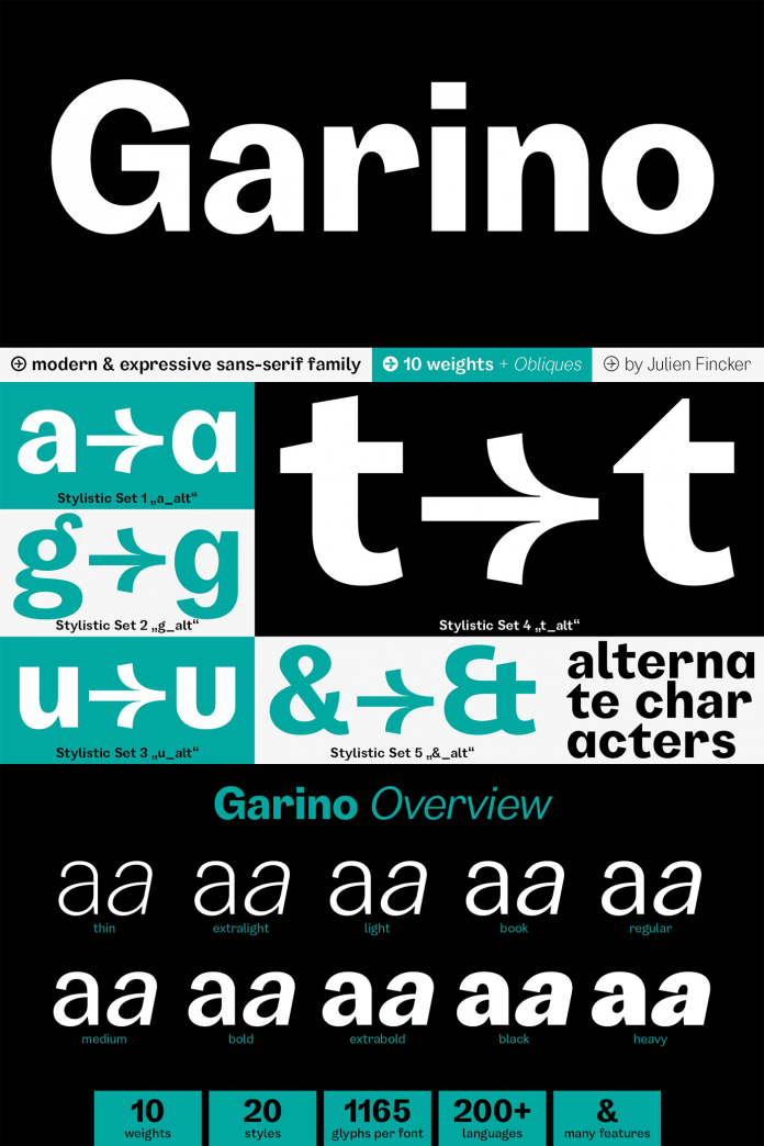 Garino font family by Julien Fincker