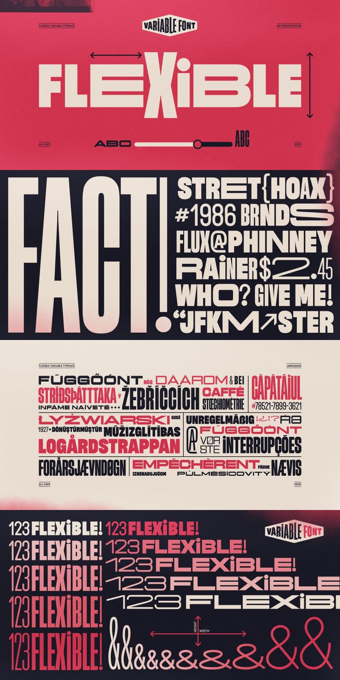 Flexible Variable font family by Art Grootfontein
