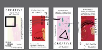 Flyer templates with modern geometric shapes