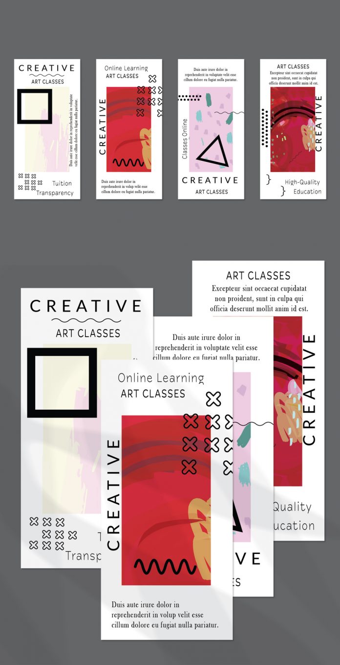 Flyer templates with modern geometric shapes