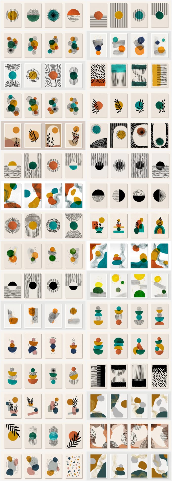 Vector graphics of minimalist, geometric modern art.