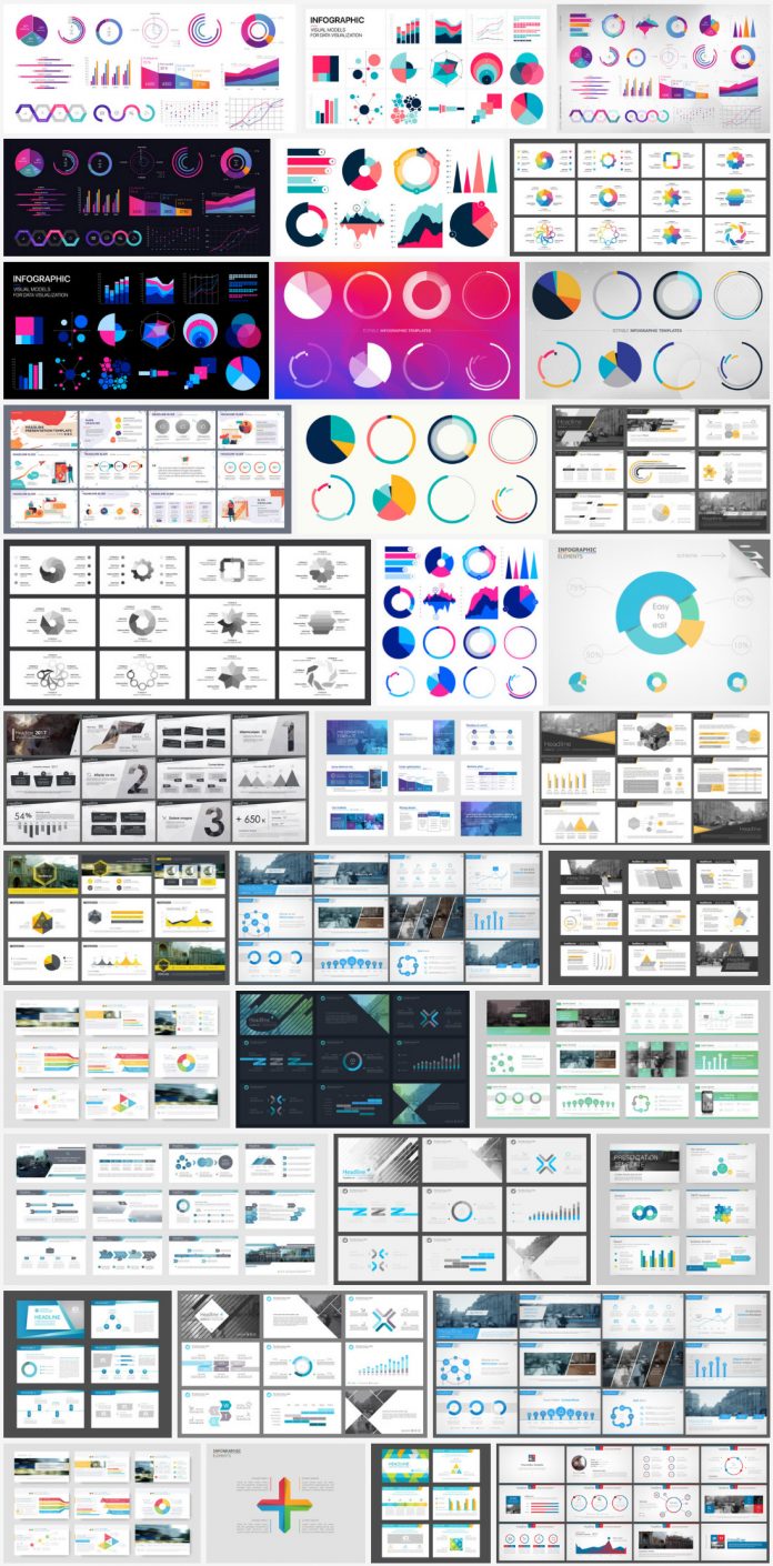 Editable vector infographics for presentations