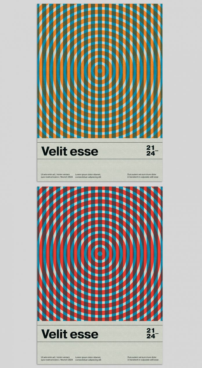Modernist Swiss Graphic Design Event Poster Template for Adobe Illustrator.