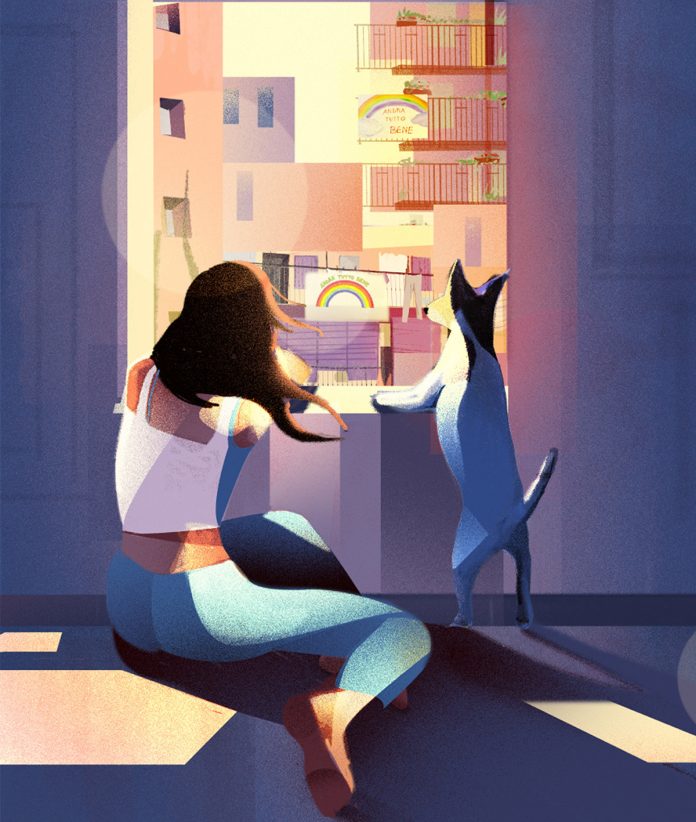 Be my quarantine—impression from 65 days of lockdown illustrated by Marianna Tomaselli.