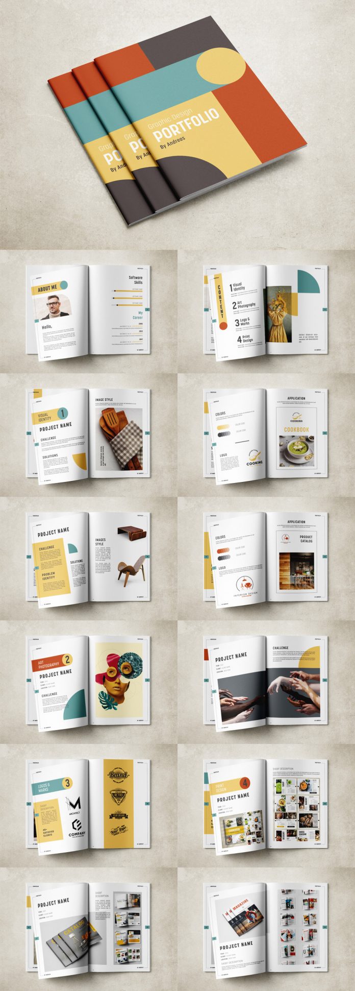 Adobe InDesign Graphic Design Portfolio Template