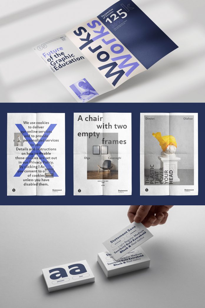 Statement Sans font family by Sudtipos.