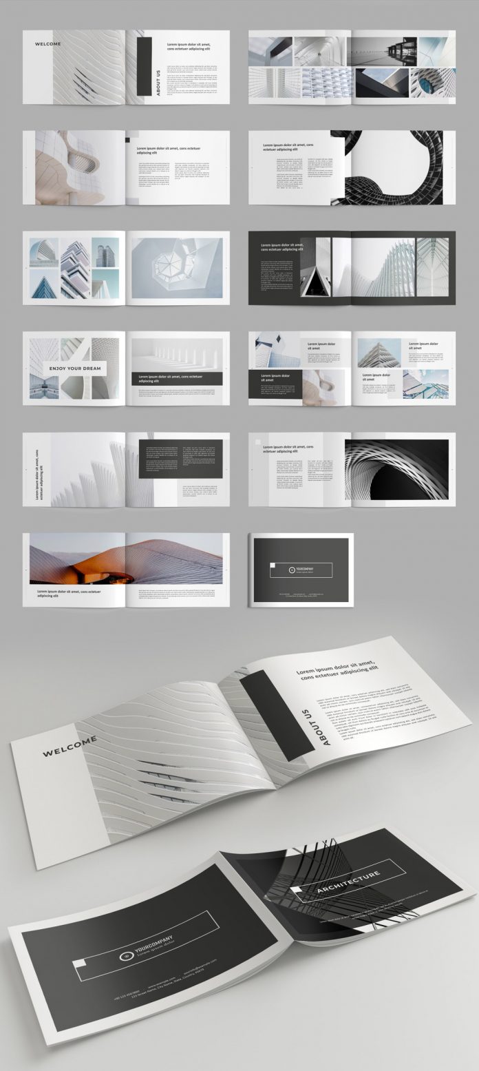 Brochure Template with Gray Accents for Adobe InDesign