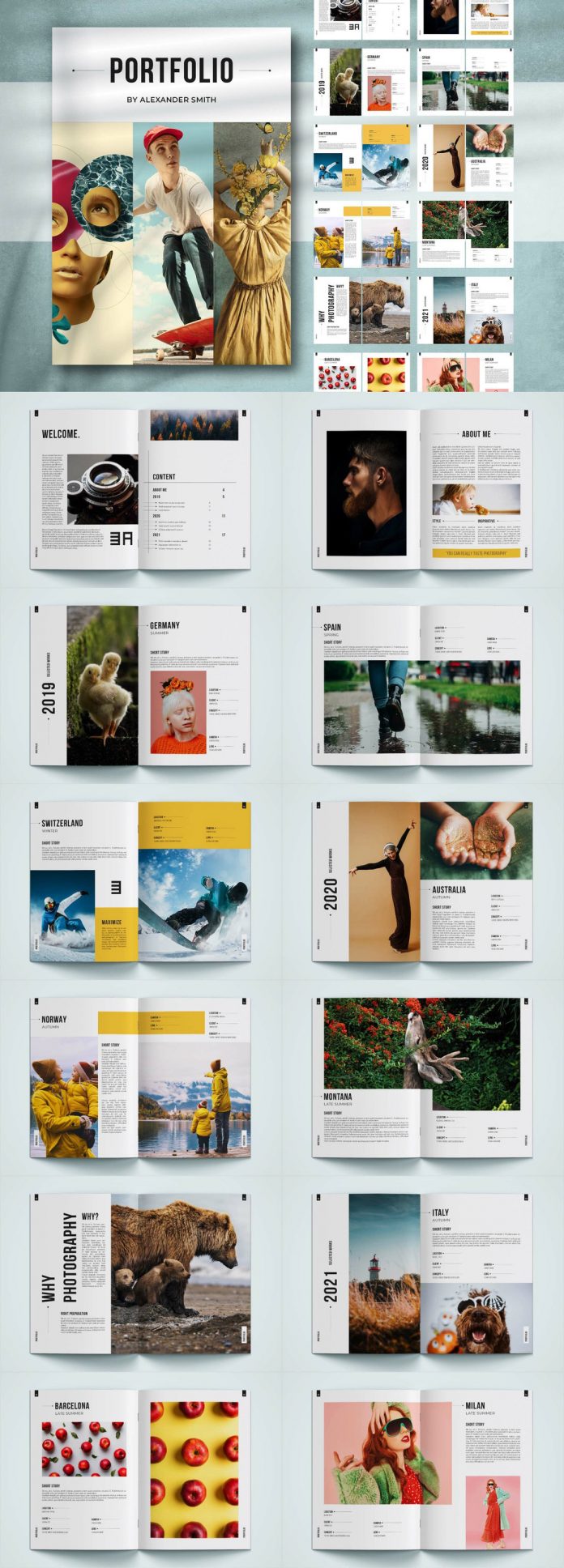 Photography Portfolio InDesign template by GrkiCreative