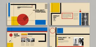 Bauhaus-style screen presentation template from Wavebreak Media
