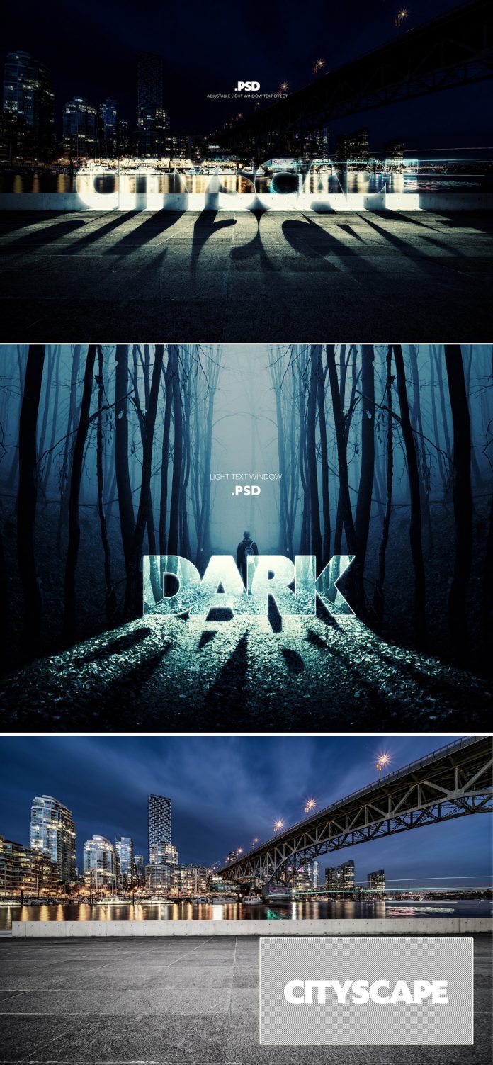 Photoshop Window Light Text Effect