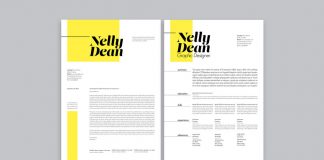 Resume and Cover Letter Template with Yellow Accent from Wavebreak Media