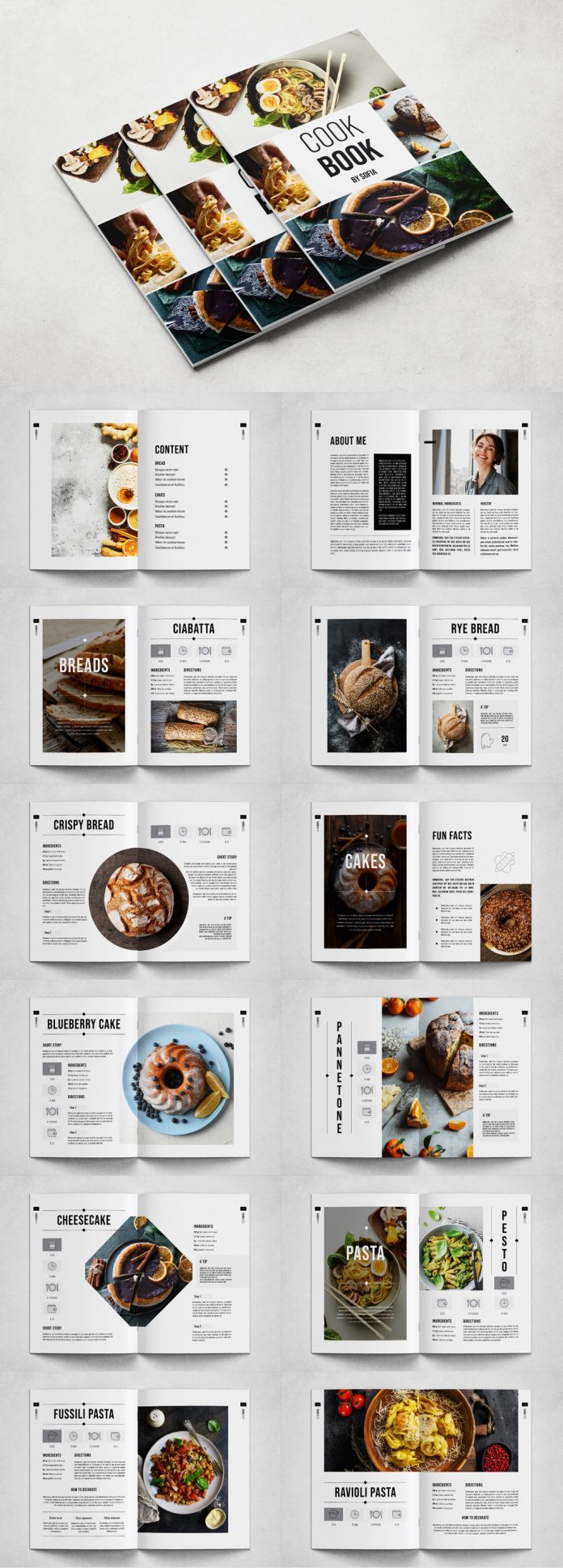 Cookbook InDesign Template by @GrkiCreative