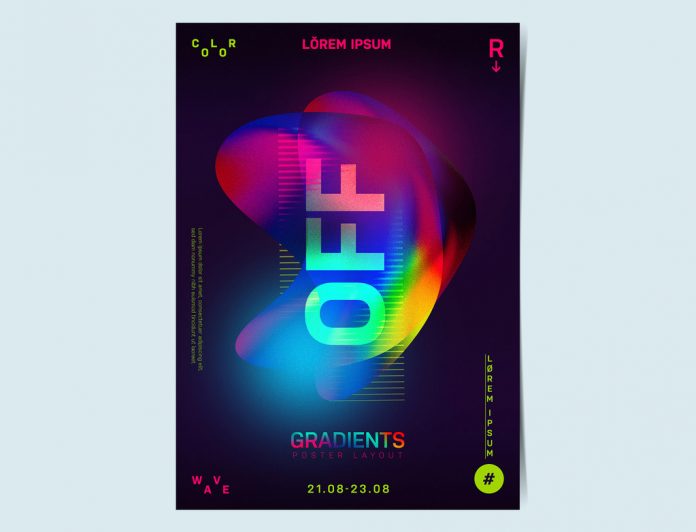 Event Flyer Photoshop Template with Colorful Gradient Shapes