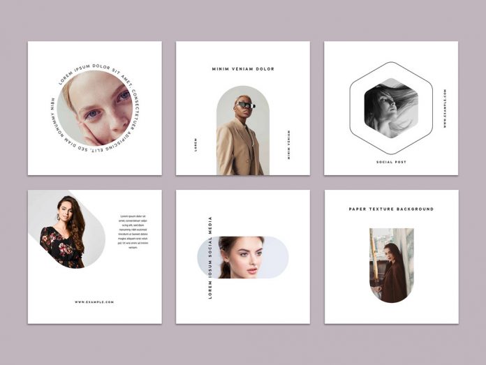 Simple Social Media Instagram Templates with Photo Placeholders